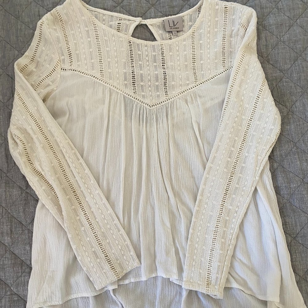 White Eyelet Lace Blouse
